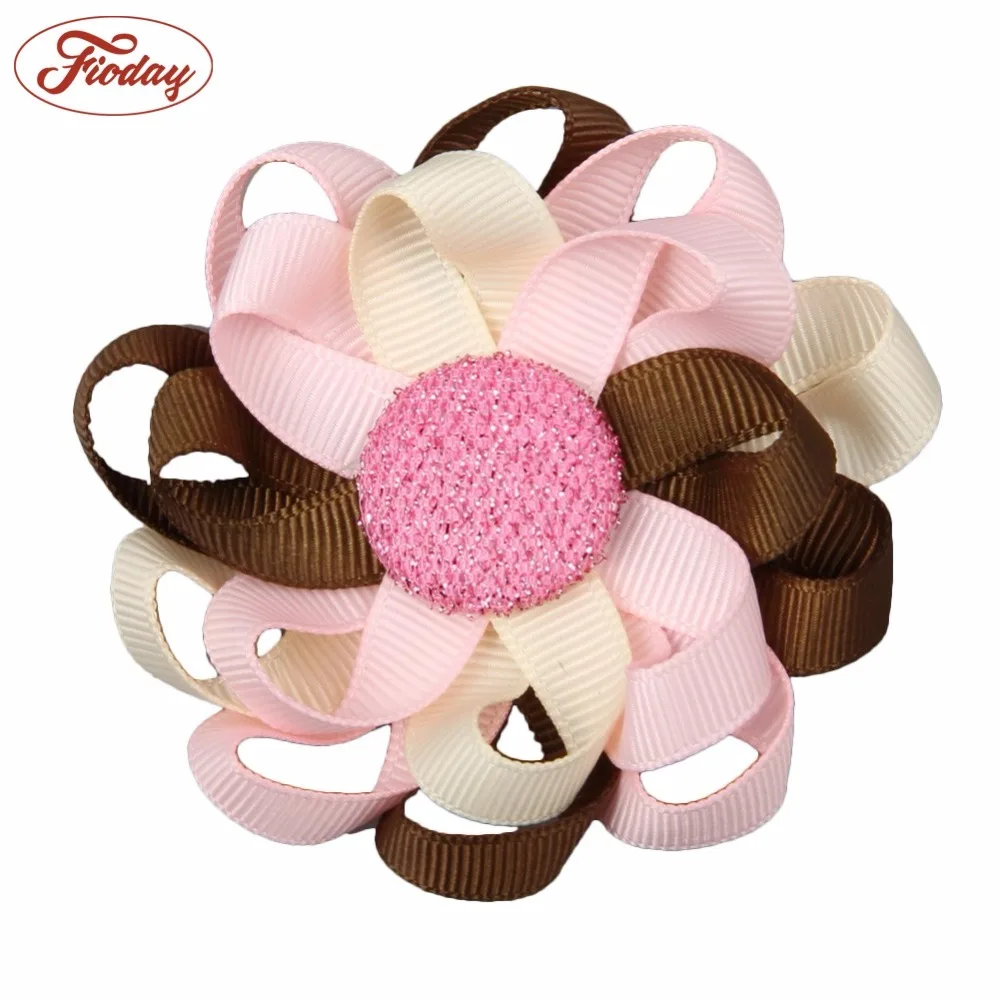 Fioday Новый 10 шт 3 "заколка для волос в форме цветка девушка шпилька Hairbow клипы для девочек детей аксессуары для волос для детей Прямая доставка