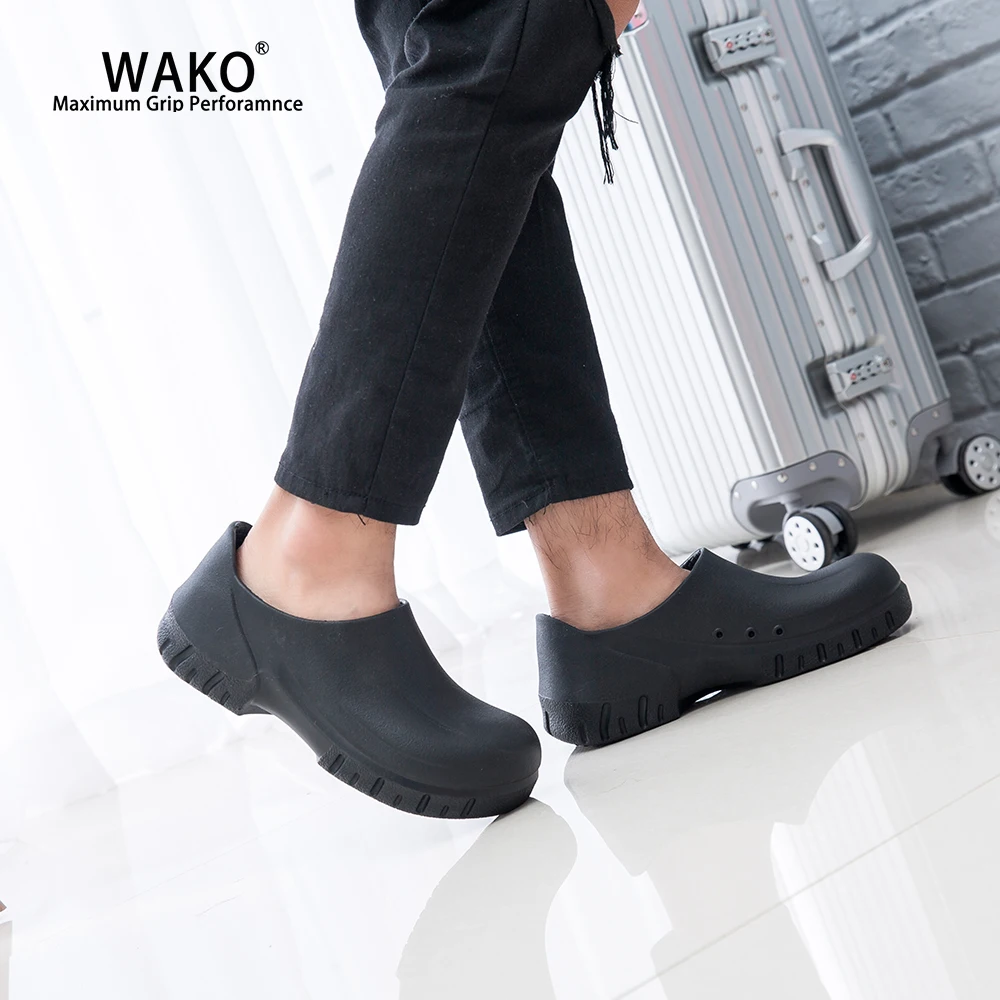 WAKO Anti-Skid Chef Shoes For Men Non-Slip Hotel Restaurant Kitchen Work Shoes Waterproof Safety Cook Shoes Sandals Black 9033 WAKO Anti-Skid Chef Shoes For Men Non-Slip Hotel Restaurant Kitchen Work Shoes Waterproof Safety Cook Shoes Sandals Black 9033