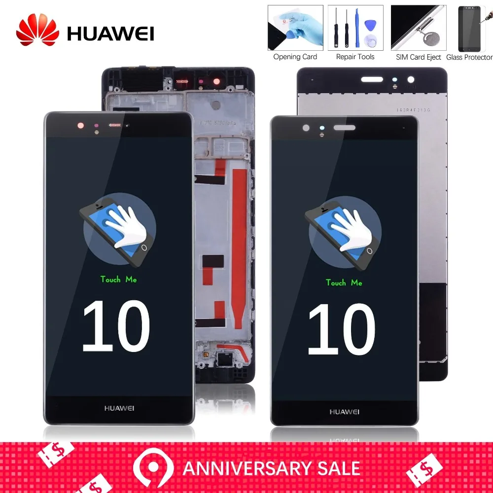 

Display For Huawei P9 Display Touch Screen Replacement Sensor Original For Huawei P9 LCD Display Digitizer with Frame EVA l09