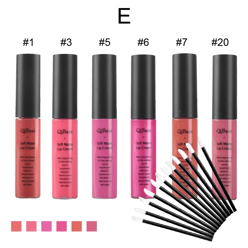 

Qibest Makeup Set Lip Gloss Waterproof batom Tint Lip Gloss Brown Nude Matte Lot Makeup Lipstick lip-tattoo-lipstick