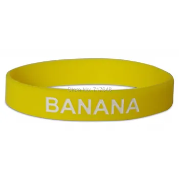 

100pcs Banana Yellow wristband silicone bracelets free shipping by epacket A