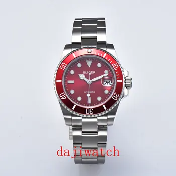 

Luxury Brand BIogger 40mm Red Dial Sapphire Glass Men's Watch Date Deployment Hot Automatic Movement Men's Watch