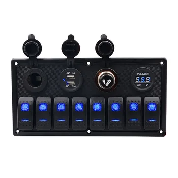 

5PIN Dual Lamp 8-bit Switch Cigarette Lighter Socket Dual USB Voltmeter Combination Panel F-Best