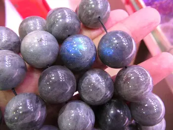 

high quality 4\6\8\10\12\14\16mm full strand genuine labradorite beads , round ball shiney blue jewelry beads