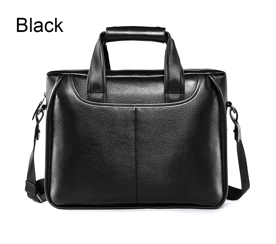 LUENSRO модный мужской портфель из натуральной кожи, мужские деловые сумки, черные Офисные Сумки для мужчин, сумка для ноутбука через плечо