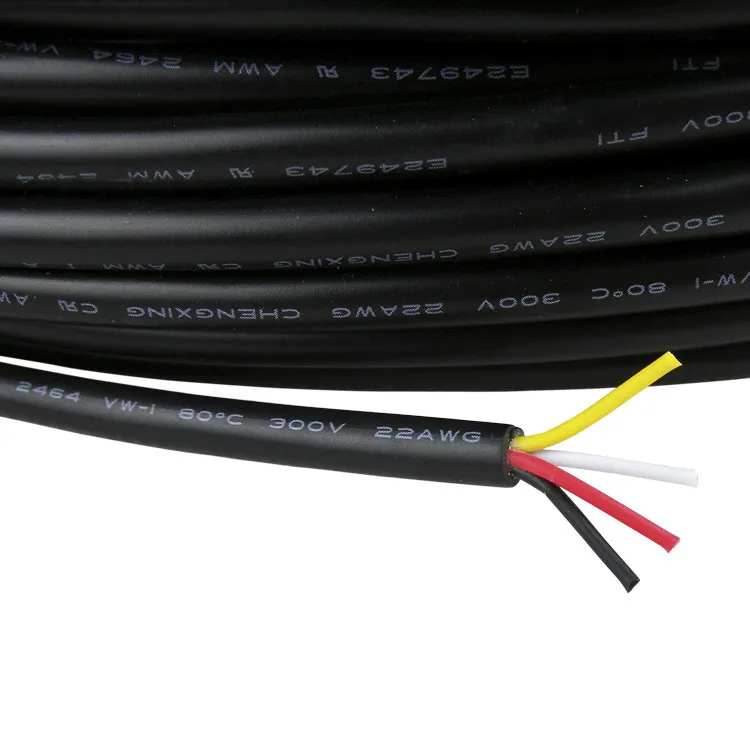 UL 2464 кабель 2C/3C/4C 24 26 28AWG многожильный ПВХ луженая медная проволока экранированный аудио сигнальные куртки аудио медный провод - Цвет: 5m 4 cores UL 2464
