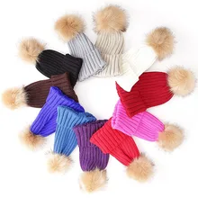 Мягкая теплая шапка, женские зимние шапочки для девочек, Элегантная кепка с помпонами, женские модные аксессуары, повседневные шапочки Skullies Beanies для женщин