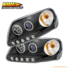 Для 97-02 03 Ford F150 Halo LED Проектор Фары Черный США Внутренний Бесплатная Доставка