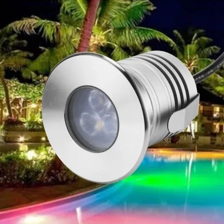 RGB LED piscina luces resina llena subacuática luz piscina IP68 12 v 3 W llevó la natación con 10 unids/lote RGB LED piscina luces resina llena subacuática luz piscina IP68 12 v 3 W llevó la natación con 10 unids/lote