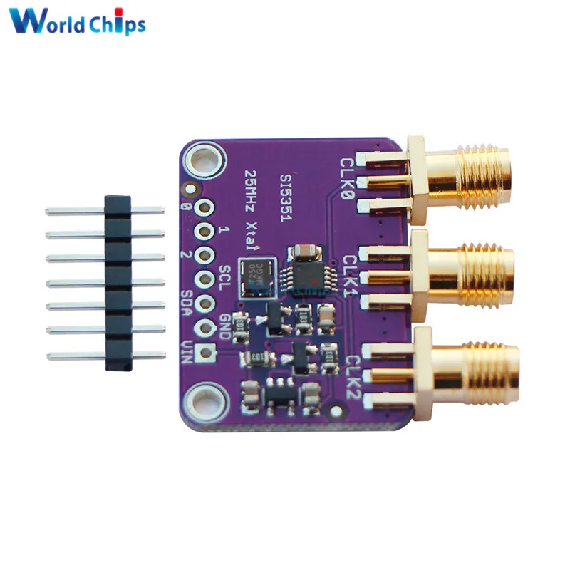 

CJMCU-5351 Si5351A Si5351 I2C 25MHZ Controller Clock Generator Breakout Board 8KHz to 160MHz 3-5VDC For Arduino IDE