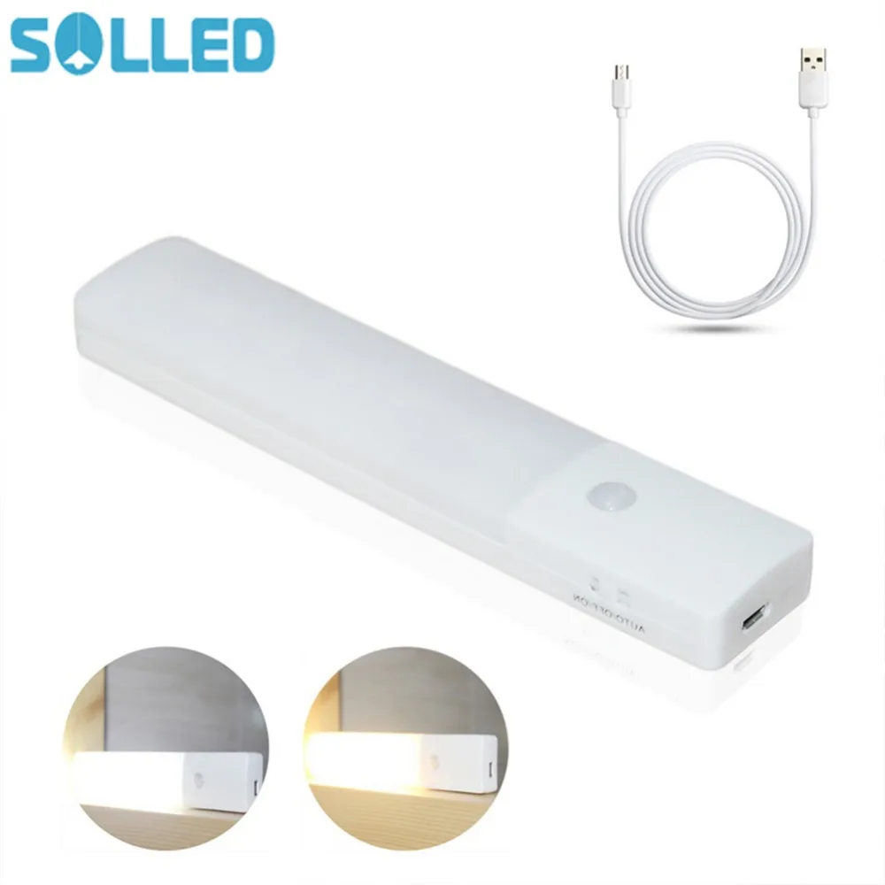 

SOLLED LED USB Chargeable Motion Sensor Night Light Human Body Induction Light Sensor Lamp for Wardrobe Corridor Basement