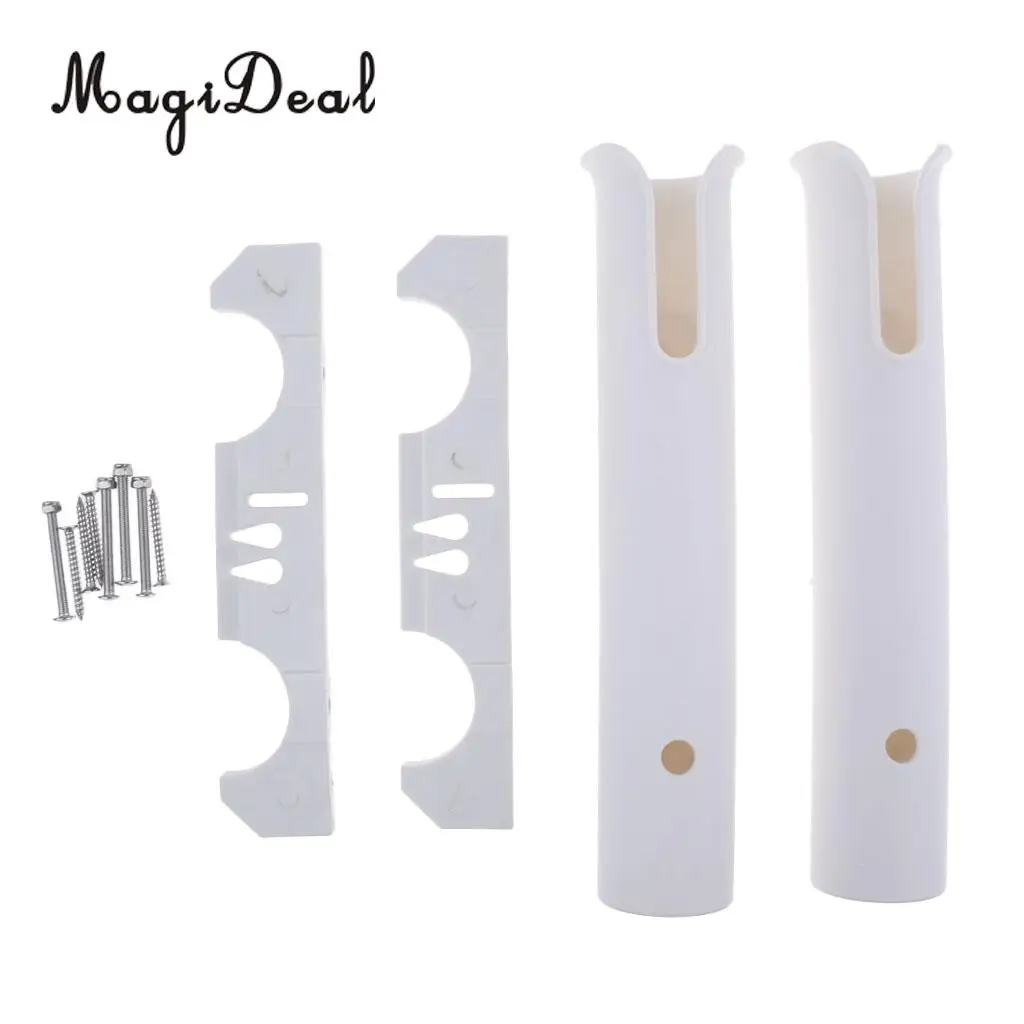 MagiDeal Durable UV Resistant Fishing Marine Boat Yacht Tube Rod Holder Support Stand Rack Side Mount Bracket Fits 1/2/4 Pole