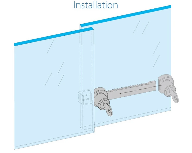 Glass Lock Showcase Display Case Cabinet Sliding Glass Push Door Locks For 5-9mm Glass Furniture Hardware