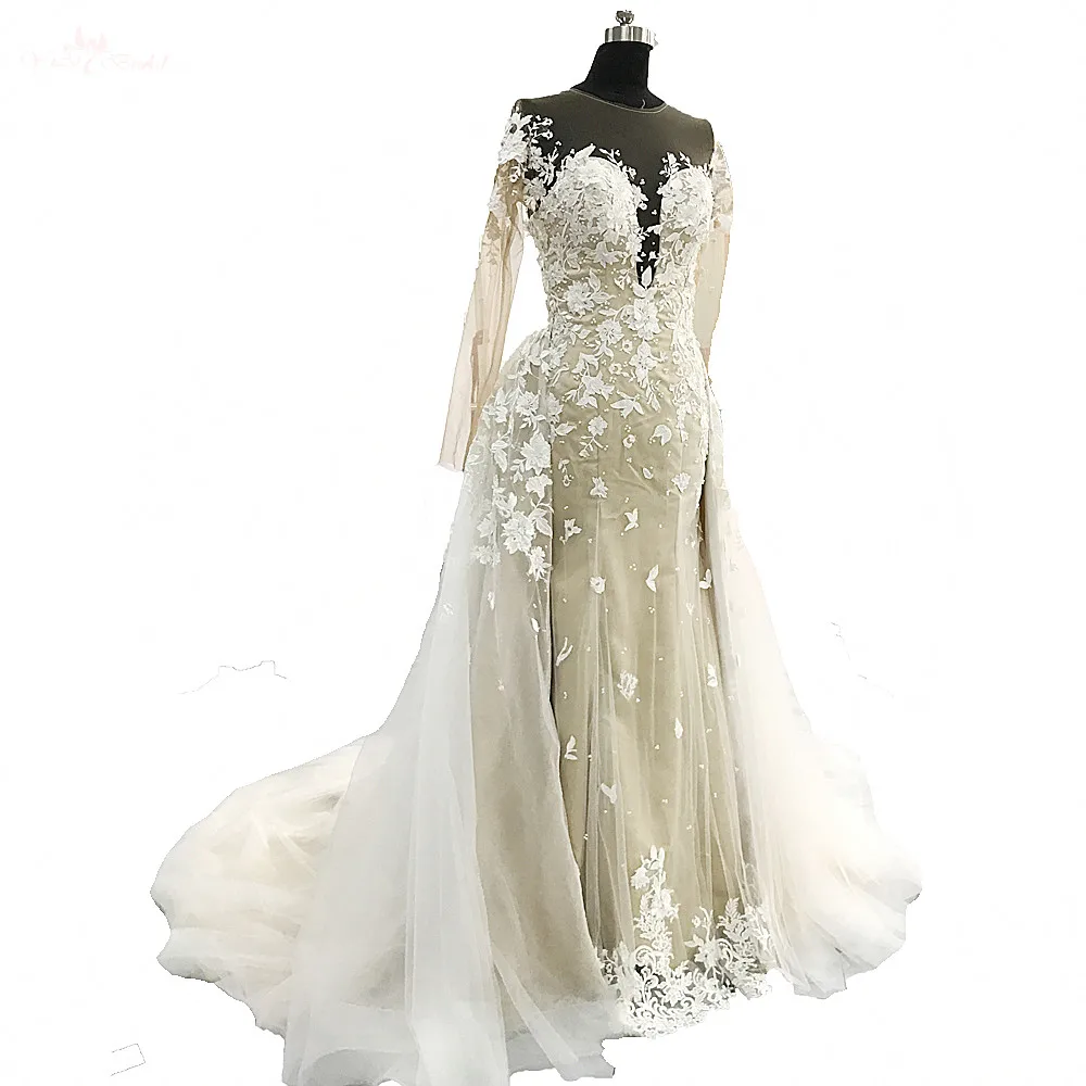 RSW464 detachable Train Wedding Dress Customize Made (1)