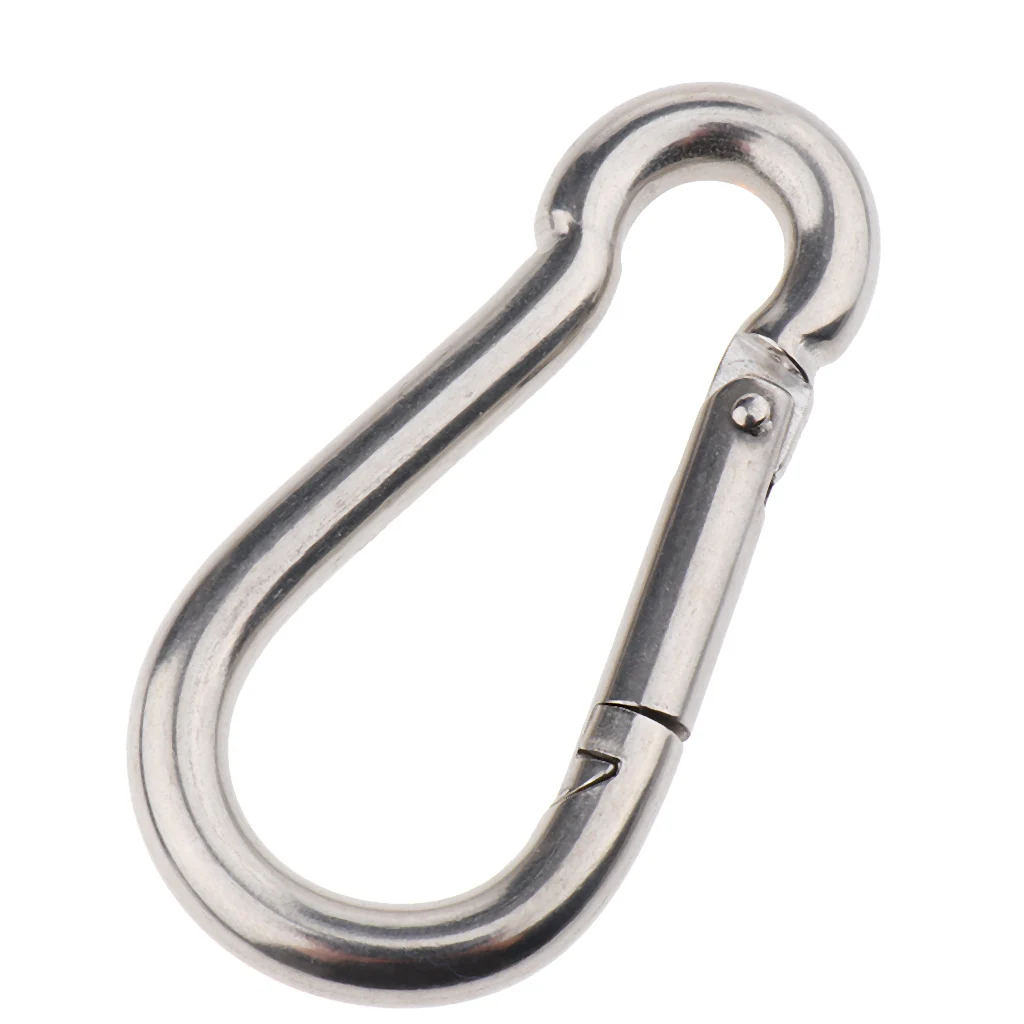 Heavy Duty 304 Stainless Steel Spring Snap Hook Carabiner Keychain Clips Climbing Tools Outdoor Accessories