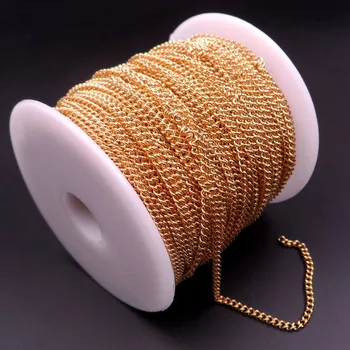 

Wholesale 10meter Lot of Stainless Steel 18k Gold Thin 2mm Cowboy Link chain jewelry finding / Marking Chain DIY Fashion