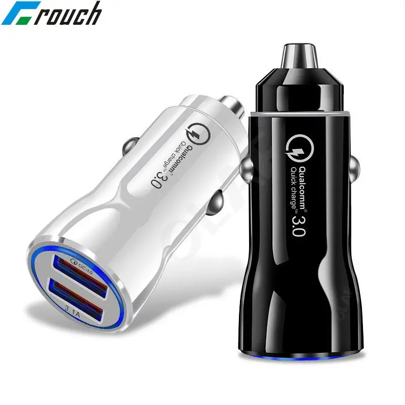 

Crouch Dual usb Car Charger quick charge 3.0 5V 3.1A Universal car phone charger for iPhone samsung Tablet GPS Fast Car charger