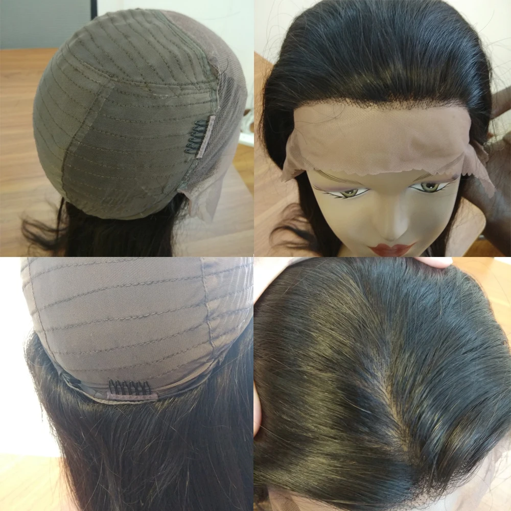Pelucas de Base de seda de encaje frontal pelucas de cabello humano de 150% densidad 10-24 pulgadas pelucas brasileñas Pre desplumadas Remy color Natural del pelo