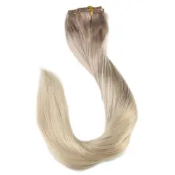 Полный блеск зажим для волос в цвете #18 выцветание до #22 и #60 нордические заколки для волос ins 9 шт. 100 г Balayage 100% remy наращивание волос