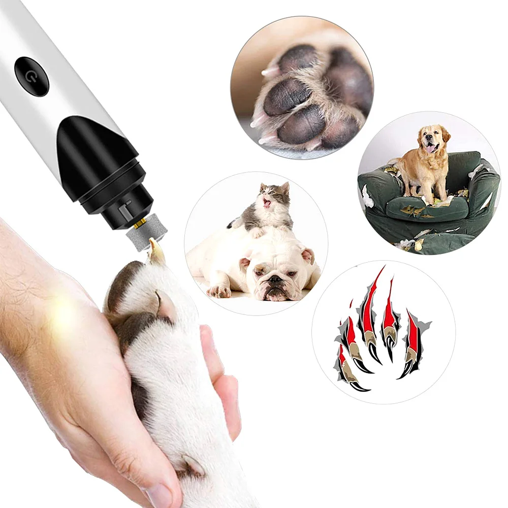 Dog Nail Grinders Cat Dog Pet Nail Trimmer USB Charging Quiet Electric