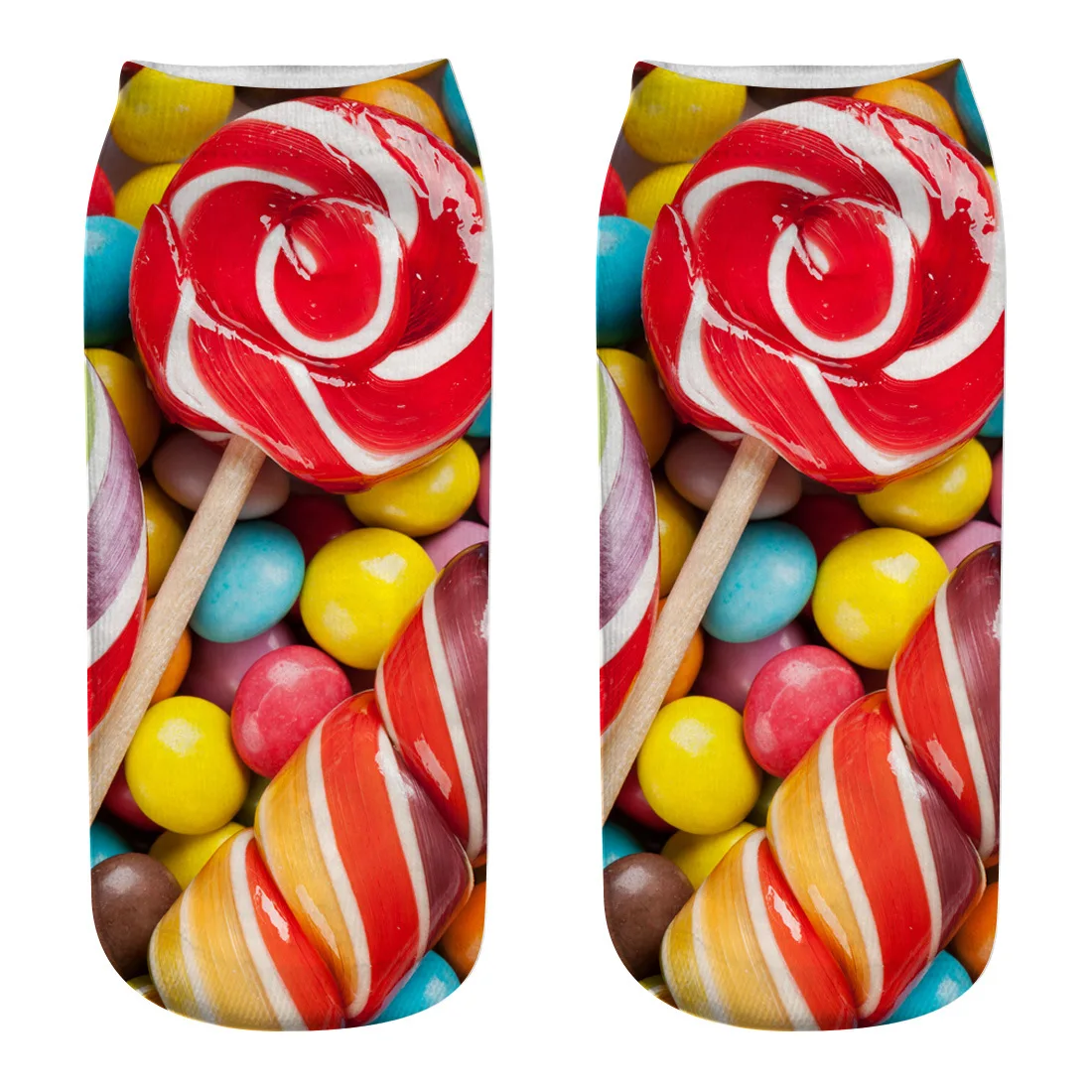 Стильные 3d креативные фантазийные женские летние носки до щиколотки с конфетным принтом - Цвет: TG04