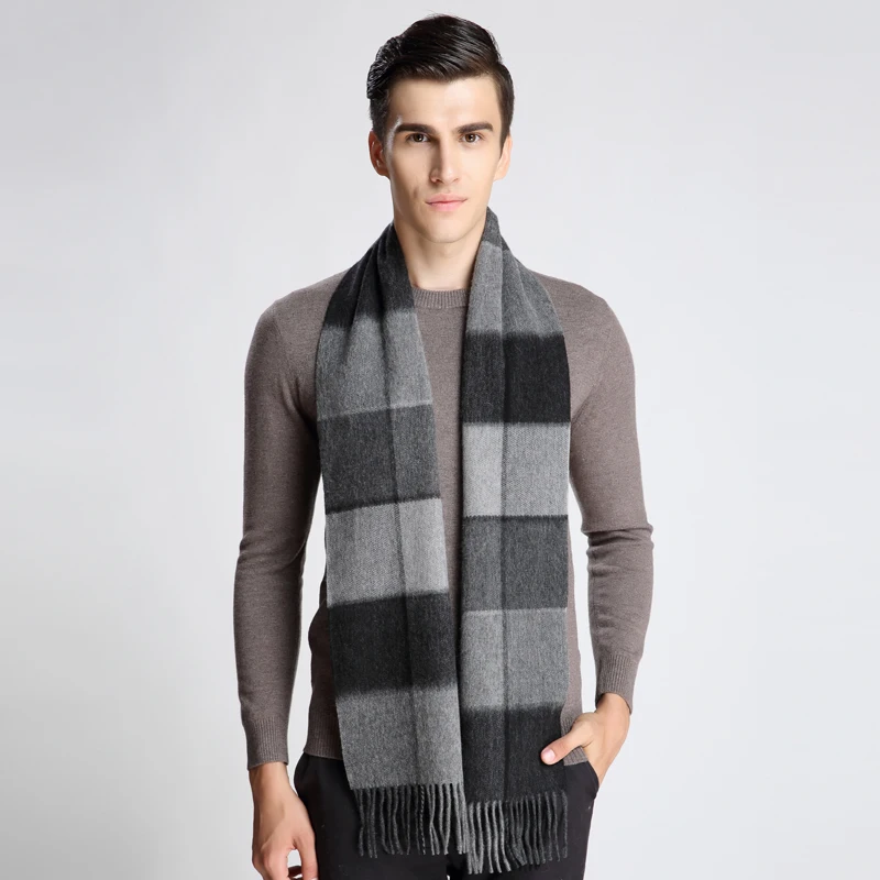 Fashion Winter Men Scarf Thicked Warm Man's Cashmere Scarf Plaid Scarf