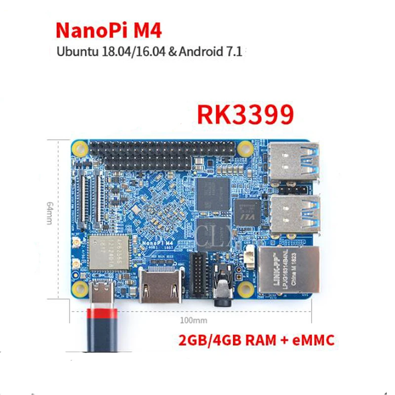 NanoPi M4 2 ГБ/4 ГБ DDR3 Rockchip RK3399 SoC 4G & 5G двухдиапазонный WiFi + Bluetooth 4 1 поддерживает Ubuntu Android