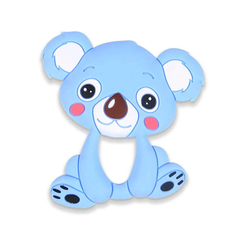 Raccoon Blue Детские Прорезыватель животных Собака белка енота силиконовый прорезыватель из ДФП силиконовые Четки Для режущихся зубов для Цепочки и ожерелья для кормящих зубы - Цвет: Raccoon Blue