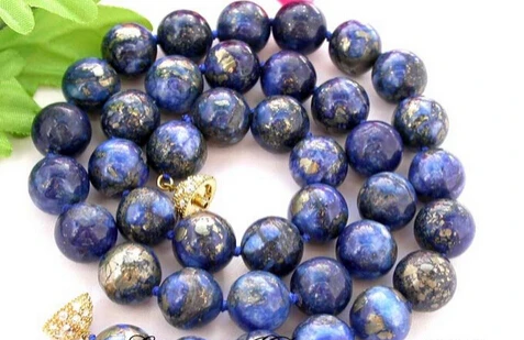 

ddh003239 AAA 24" 14mm nature round lapis lazuli necklace