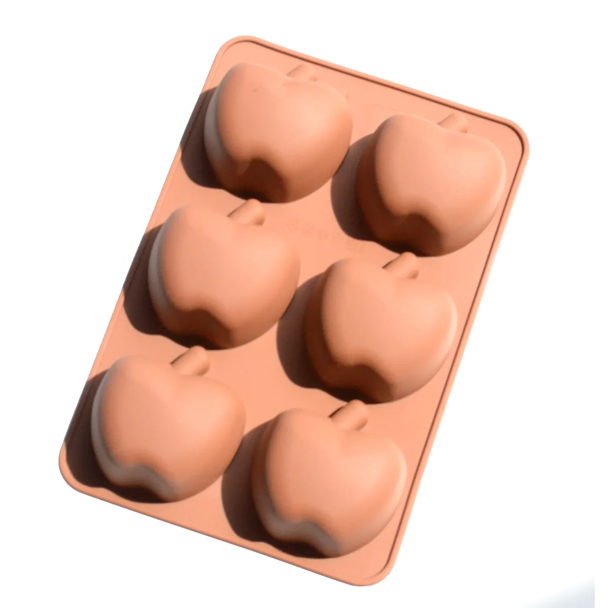 

wholesale silica gel cake ice cube mold DIY manual soap making apple shape silicone soap mold