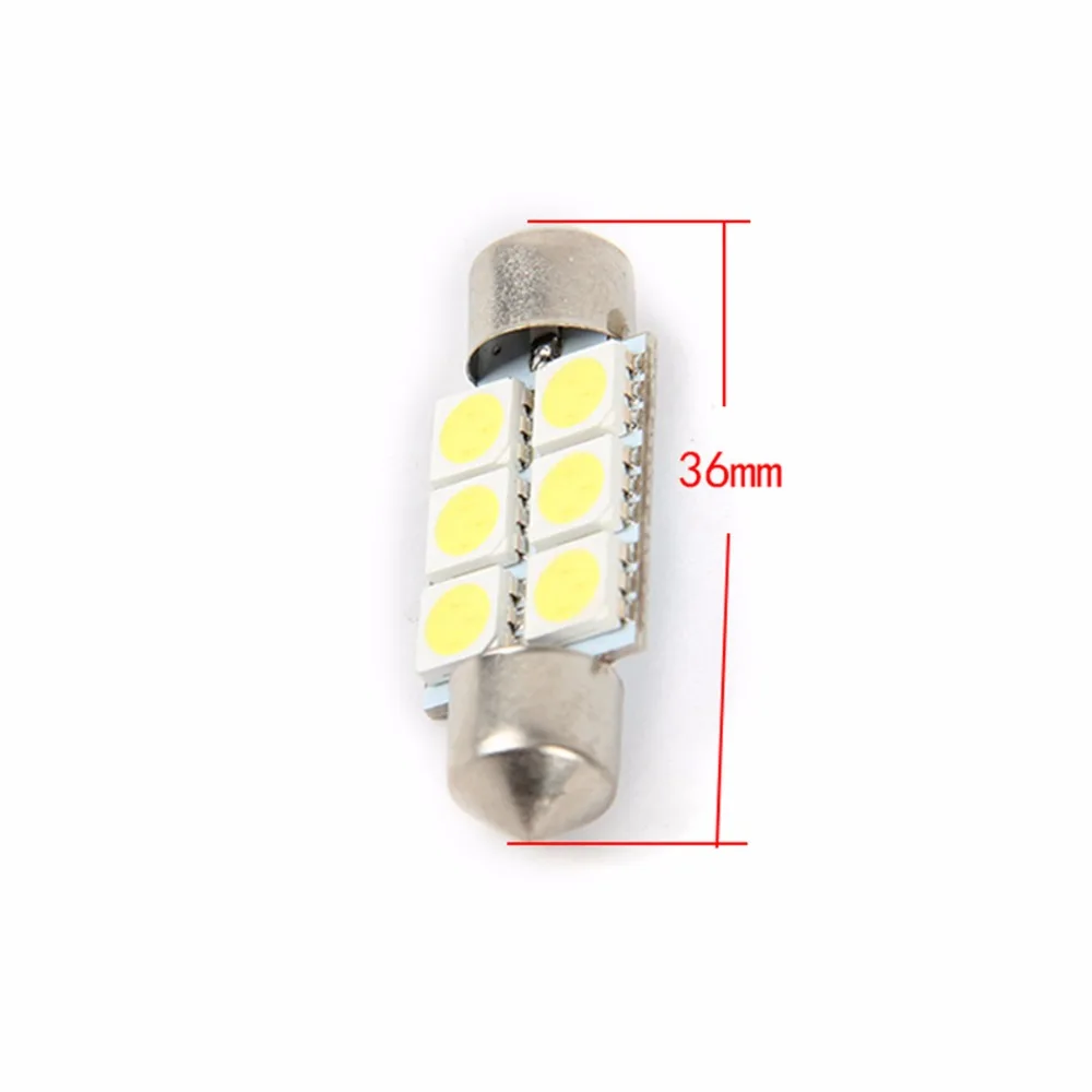 4 шт 36мм 5050 6-smd универсальный грузовик/автомобилей высокой мощности газа экономии топлива интерьера гирлянда лампы купол фары лампа с белой светодиодной 12v