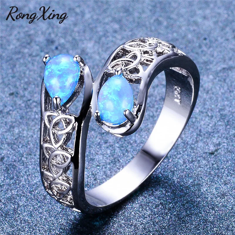 RongXing богемный Синий огненный опал капля воды драгоценный камень заполненный
