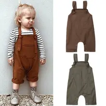 Summer Newborn Baby Boy Girl Solid Dungarees Bib Pants Romper Overalls Sleeveless Cute Baby Outfits Clothes 0-18M