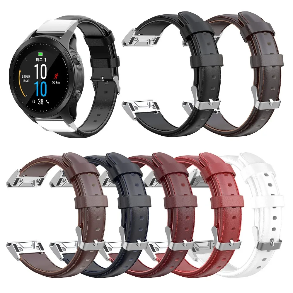 

Replacement Band Easy Fit 22mm 26mm Width Soft Quick Fit Genuine Leather for Garmin Fenix 5X Fenix 5 Fenix 5S 6s MARQ 6.3