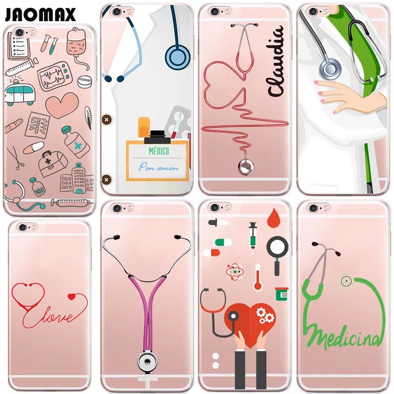 

Cute Cartoon Medicine Doctor Case For iPhone 11 X Xs Max 8 6S 6 Plus 5S SE 7 Plus Transparent Clear Soft Silicone Phone Cover