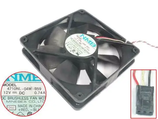 

NMB-MAT 4710NL-04W-B59 D50 DC 12V 0.74A 120x120x25 мм 3-проводной Вентилятор охлаждения сервера