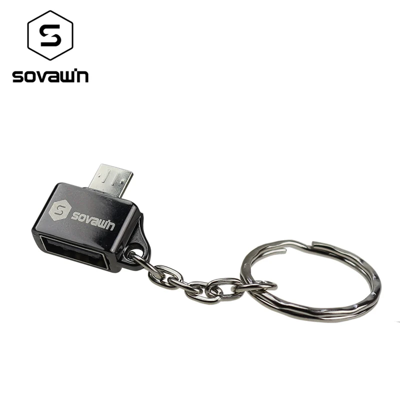 Sovawin металлический USB 2,0 Женский микро USB Мужской мини Android OTG адаптер Microusb конвертер портативный разъем с цепочкой для ключей