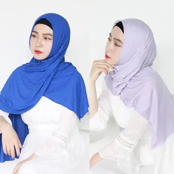 New Winter Womens Modal Wrinkle Scarf Muslim Hijab Solid Color Female Jersey Hijab Long Towel Shawl Arab Soft Headscarf 12pcs dozen mix color classic round solid magnet brooch hijab accessories muslim magnetic pin hijab scarf buckle magnet