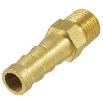 

Gold tone brass 8 mm fuel gas hose Barb 1 / 20.3 cm PT male thread coupling fitting