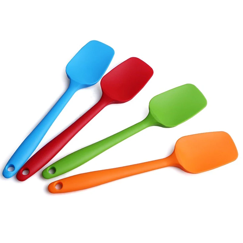 4 Colors Silicone Baking Spatula Large Cake Pastry  Scraper Non-Stick Butter Mixing Spoon Silicone Bakeware Kitchen Utensils (3)