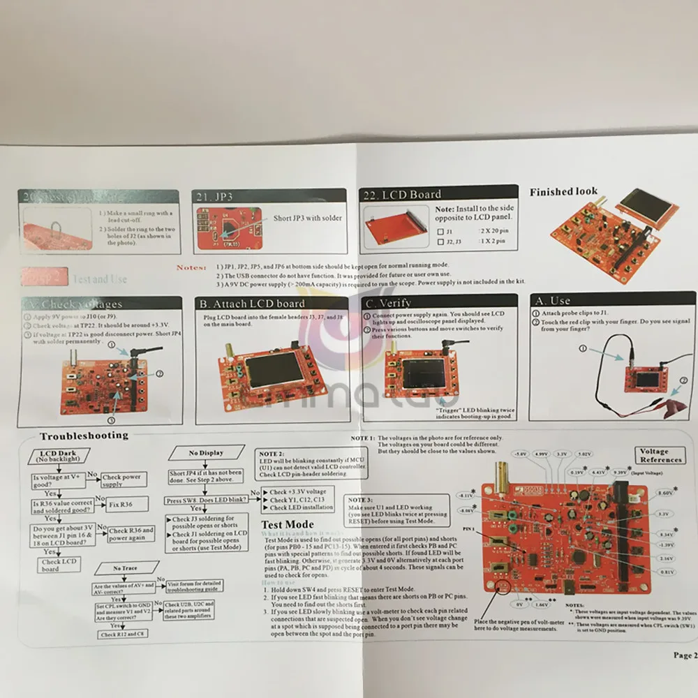 DSO138 с открытым исходным кодом 2," цифровой осциллограф TFT Kit(1 Msps) Полностью Собранный 0-200 кГц полоса пропускания 9 В DC осциллографы