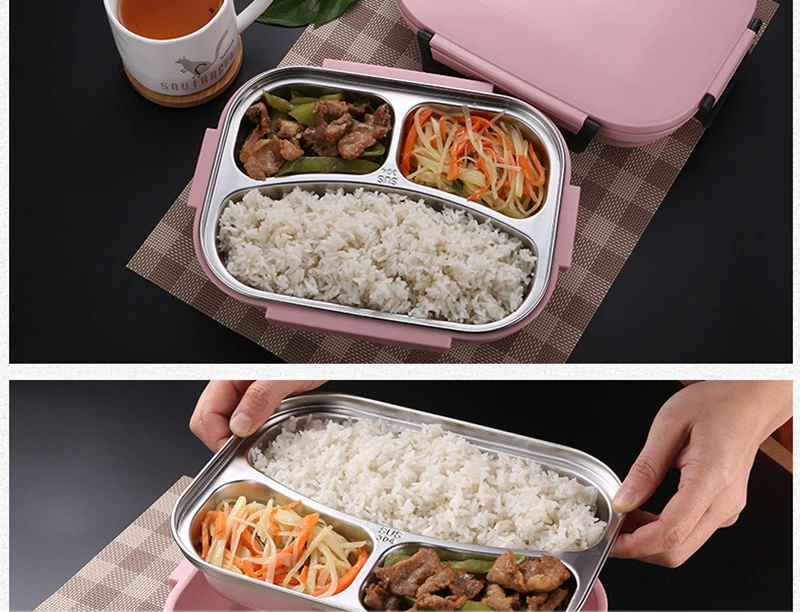 TUUTH High Quality 304 Stainless Steel Lunch Box Whit Bag Set Portable Leakproof for Kids Picnic School Food Container B8