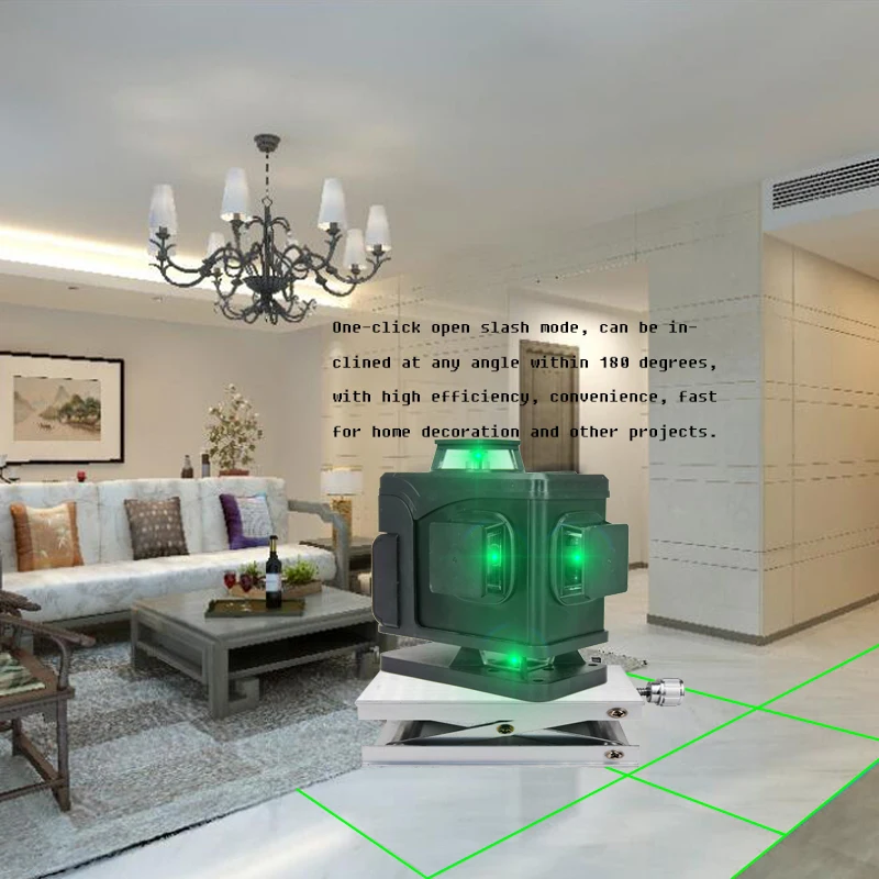 Лазерный уровень 16 линий зеленая линия 3D самонивелирующийся 360 горизонтальный и вертикальный супер мощный лазерный уровень зеленый луч лазерный уровень