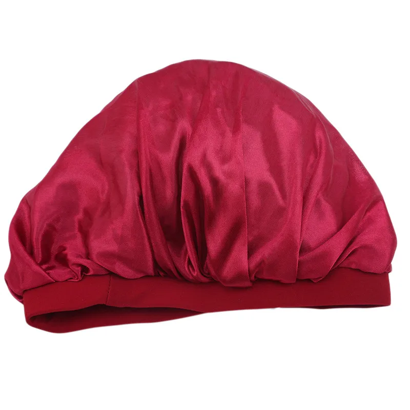 1 шт., Женская широкополосная атласная шелковая шляпа, удобная Кепка для ночного сна, женская мягкая шелковая длинная Кепка для ухода за волосами, головной убор