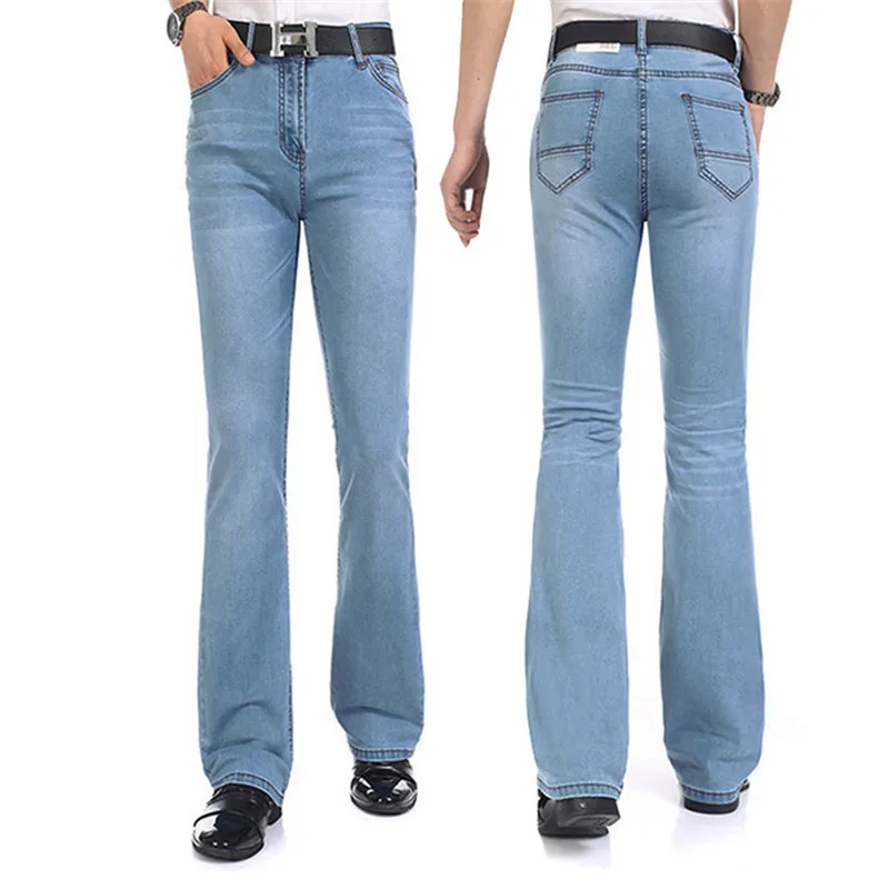 

Jeans Men Men's Modis Jeans Mid-waist Stretch Flare pants Men's Micro-trousers Slim Blue Jeans Size 26-40