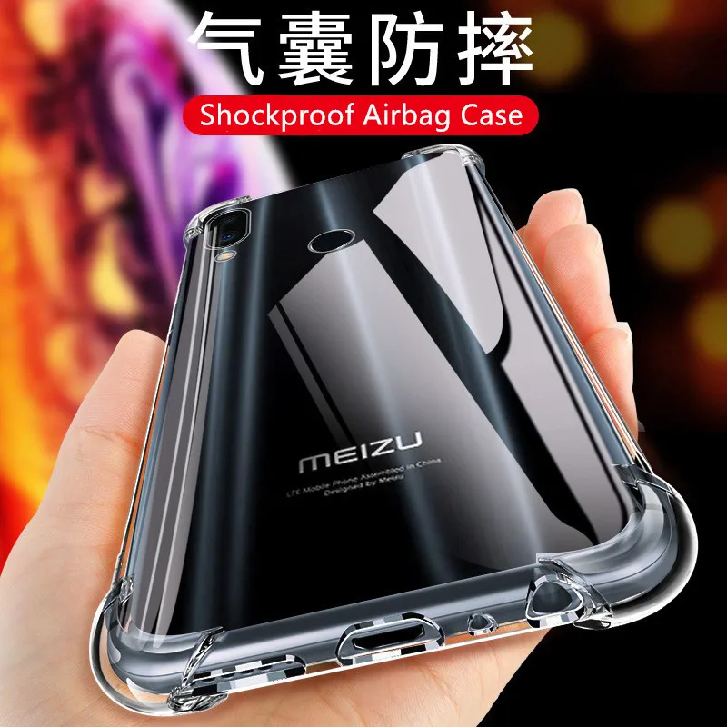 

Air Cushion Transparent Case For Meizu Note 9 8 M8 Lite V8 16s Pro 16th Plus 16Xs V8 16X Crystal TPU Silicone Bumper Case
