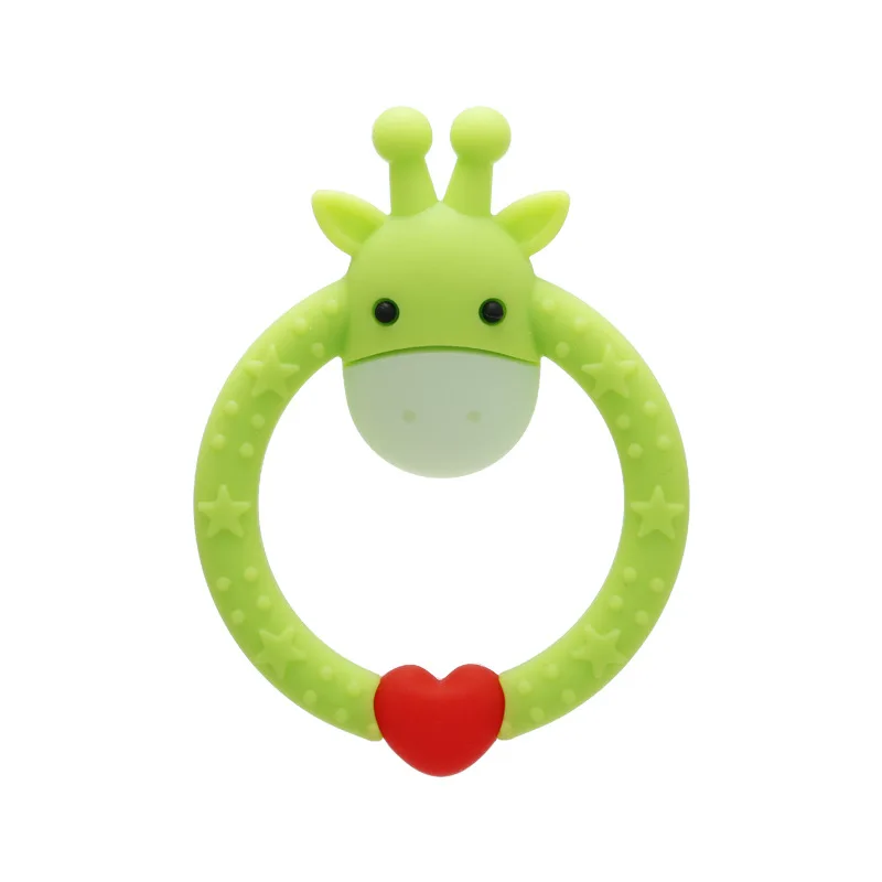 

Boys and Girls Round round Seer Teether Baby cartoon Silicone Teether Baby Molar stick Maternal and Child Supplies Bite Teether