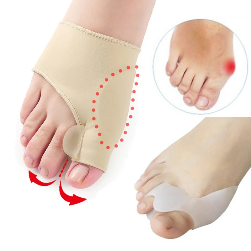

2Pair=4pcs Toe Separator Valgus Correction of Bone Thumb Bunion Corrector Straightener Socks for Pedicure Foot Care Shoes Insole