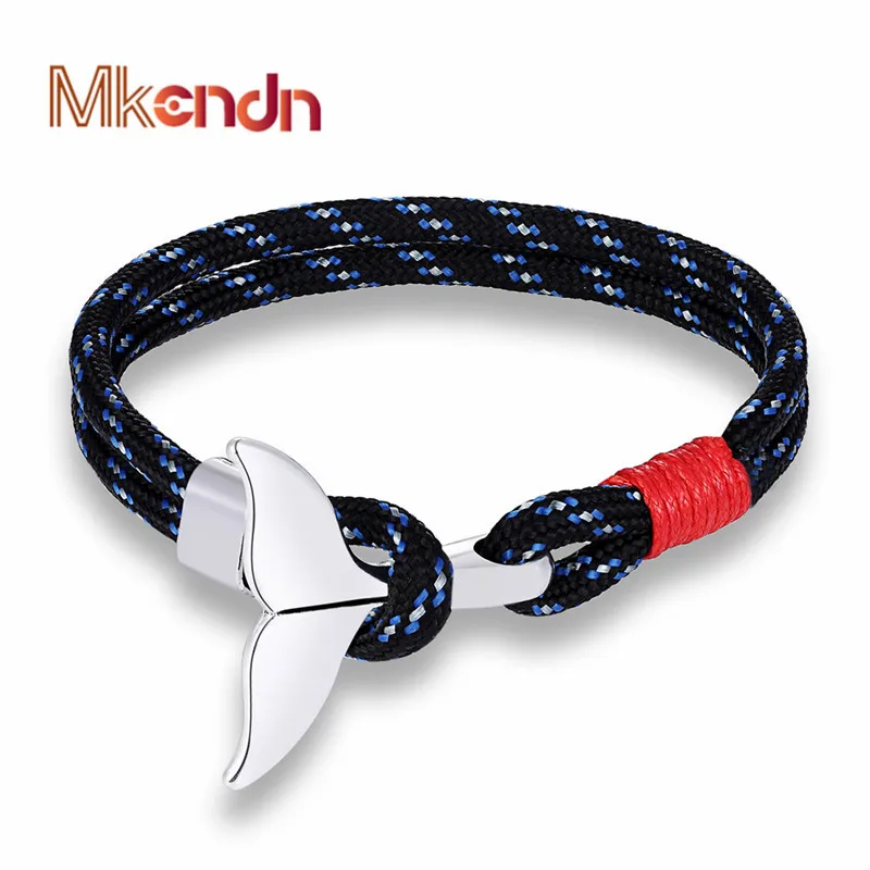 MKENDN الأزياء الحوت الذيل مرساة أساور الرجال النساء سحر بحري بقاء حبل سلسلة سوار Paracord الذكور التفاف المعادن السنانير MKENDN الأزياء الحوت الذيل مرساة أساور الرجال النساء سحر بحري بقاء حبل سلسلة سوار Paracord الذكور التفاف المعادن السنانير