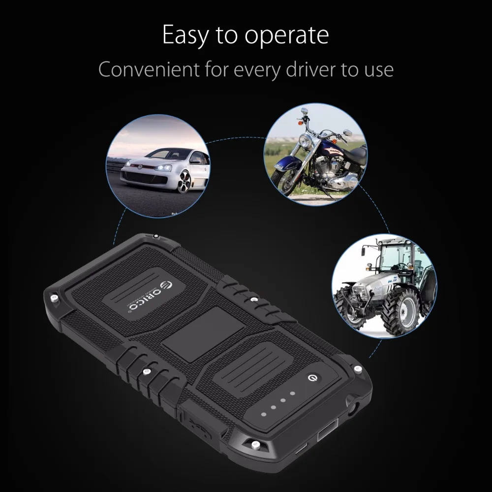 ORICO Multi-Function Car Emergency Battery Charger Mini Portable Mobile Power Bank 4000mAh Booster Starting Power Bank